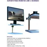MC Line Suporte para Monitor Line 1 Cromado Regulagem de Altura Milimétrica, Altura inical 8cm x Altura final 24cm