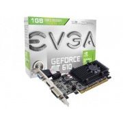 Placa de Vídeo EVGA NVIDIA GEFORCE GT610 1GB DDR3 64 BITS 1000MHZ / 810 MHZ 48 CUDAS - DVI | HDMI | VGA - PCI Express 2.0 x16 (Acompanha esp