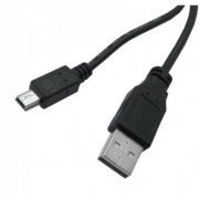 Roxline Cabo USB A Macho para USB Mini 5 Pin 5 Pinos, Comprimento: 1.8 metros