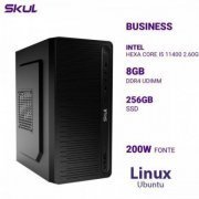 SKUL COMPUTADOR BUSINESS 500 Intel Core I5 11400 8GB Ram SSD 256GB Fonte 200W Linux Ubuntu