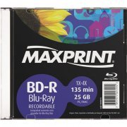 Midia Blu-Ray MAXPRINT 25GB Gravavel BD-R 1X-4X, 135 Minutos (Unitario em Caixa Acrilica)