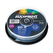 Maxprint Midia Blu-Ray BD-R 50GB (10unid) Printable - Velocidade de 6x (10 Unid.)