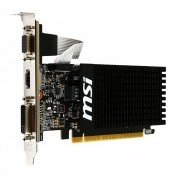 MSI VGA GT710 2GB DDR3 1600Mhz 64Bits PCI-E x8 2.0, Absolutamente silenciosa 0dB de ruido - Equipada com saidas DVI-D, VGA e HDMI, Suport