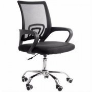 Prizi cadeira de escritório Diretor 9050 preto base cromada ajuste de altura apoio para os braços suporta até 80kg