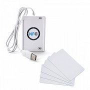 ACS Leitor e gravador NFC RFID 13.56MHz Mifare conexão USB + 5 cartões UID 13.56MHz