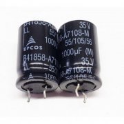 Epcos capacitor eletrolico 1000uf 35V 105º Largura 30mm x Altura 25mm, vida útil aproximada 5000Hrs