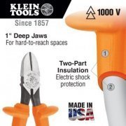 Klein Tools Alicate Corte Diagonal 200mm Cabo Isolado