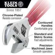 Klein Tools Chave Inglesa Ajustavel 4 Pol. 4 polegadas em aço com cabo revestido em plástico