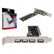 Dex Adaptador de Placa PCI USB 2.0 5 portas 4 Portas Externas e 1 Interna