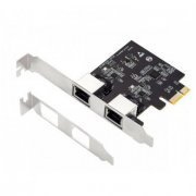 Flexport Placa de Rede PCIe 2 portas Gigabit RJ45 10/100/1000 chipset RTL8111H (espelho alto e baixo)