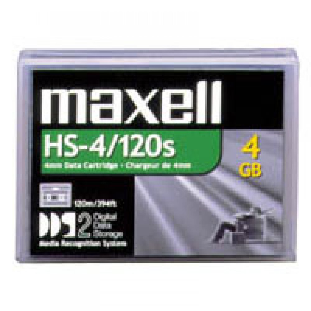 Fita DAT Maxell DDS2 4/8GB 4mm 120 metros, PN: HS-4/ Tipo: DDS2, Capacidade: 4/8GB, 4mm 120 Metros
