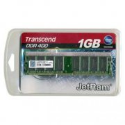 Memoria Transcend 1GB 400Mhz DDR PC3200 JetRAM, PN:  Capacidade: 1GB, Velocidade: DDR 400Mhz PC3200, La?ia de CAS: 3 / 184 Pinos, Sem ECC, N?Registrada