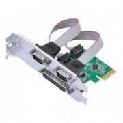 Knup Placa PCIe 2 portas Serial 1 Porta Paralela Suporta os modos RS232, RS485 e RS422