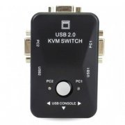 Switch KVM USB VGA 2 Portas sem cabos suporte resoluções de até 1920x1440 pixels