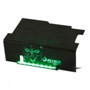 RISE COVER PSU GAMING WOLF LED Verde / Material Acrílico / Dimensões Padrão ATX / Luz de Led Personalizável