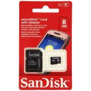 SanDisk Cartao de Memoria MicroSD 8GB Classe 4 a Prova de Agua para Smartphone, acompanha adaptador