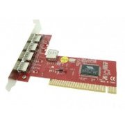 Placa PCI/USB 2.0 com 4 portas 2.0 Seccon, PN: SMT-B Compatível com USB 2.0, Suporta dispositivos hot swap e wake-up, Compatível com a especificação PCI