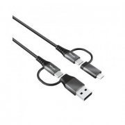 Trust Cabo Keyla USB 4 em 1 Extra Forte 1 metro USB/USB-C para USB-C/Micro-USB