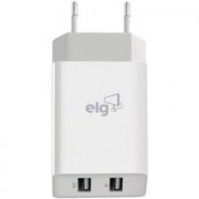 ELG carregador universal 2 saídas USB de 1A e 2.4A cor branco