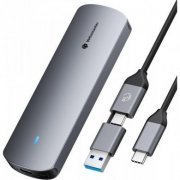 Yottamaster Case M.2 NVMe e SATA para USB Tipo-C Com adaptador USB-A 3.0 compatível com Windows/MAC OS/Android/Linux
