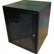 Raker mini rack 16U 670mm 19 polegadas preto com porta visor de acrílico fumê, laterais e fundo removíveis com