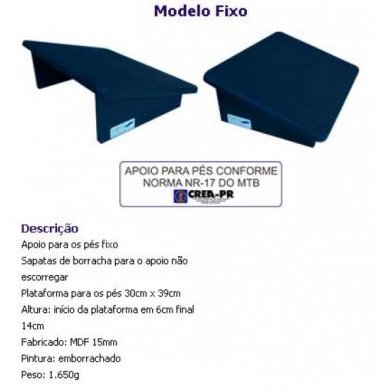 000002 MC Line Apoio para os Pés Fixo