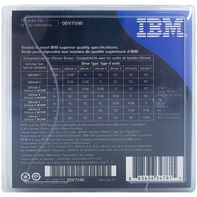 00V7590 IBM LTO-6 Ultrium Tape Media 2.5TB/6.25T