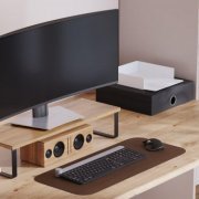 Reliza mousepad em couro sintetico 70 x 30cm marrom 