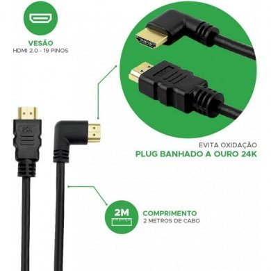 018-3322 Pix Cabo HDMI 2 Metros 2.0 4K Ultra HD 3D