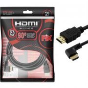 Pix Cabo HDMI 2 Metros 2.0 4K Ultra HD 3D Plug 90 Graus 19 Pinos