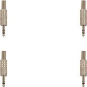 4x Plug P2 TBLACK Estereo Niquelado kit com 4 unidades