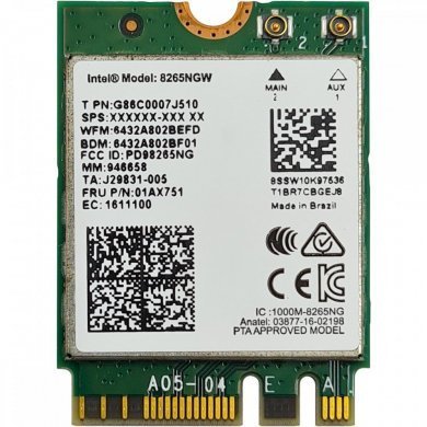 Placa Wi-Fi Bluetooth Intel Dual Band Wireless-AC 8265NGW