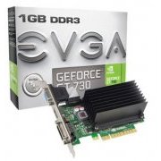 Placa de Vídeo EVGA GeForce GT730 NVIDIA 1GB DDR3 64Bits PCI-E HDMI D-Sub e DVI