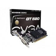 Placa de Vídeo EVGA GT520 2GB Mainstream NVIDIA DDR3 64Bits 48 CUDA CORES