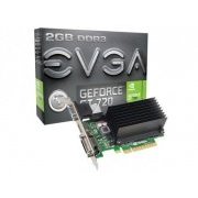 Placa de Vídeo EVGA GT720 2GB DDR3 64Bit NVIDIA GT MAINSTREAM, 192 Cuda Cores, DVI HDMI e VGA