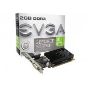 Placa de Vídeo EVGA GT730 2GB 128Bit 96 CUDA CORES, DVI VGA e HDMI, Low Profile