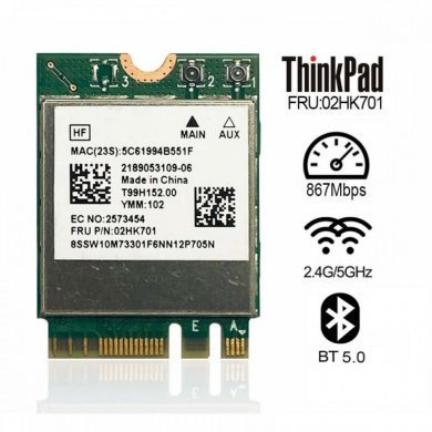 02HK701 Placa wifi Realtek RTL8822CE Bluetooth 5.0 802.11AC