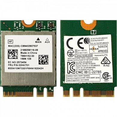 02HK701 Placa wifi Realtek RTL8822CE Bluetooth 5.0 802.11AC