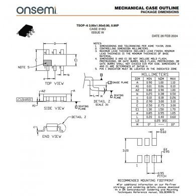 05006-00013500 10x Ci Controlador PWM NCP1250 NCP1250BSN65 SOT23-6