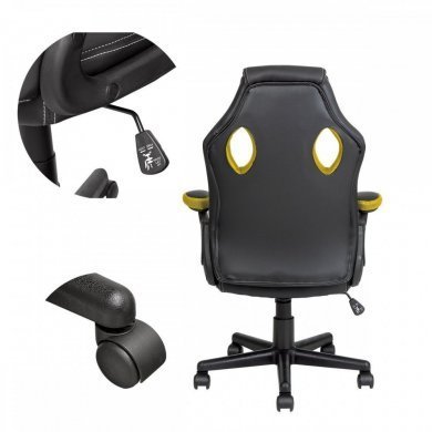 0605 Bright Cadeira Gamer Amarela e Preta