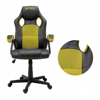 0605 Bright Cadeira Gamer Amarela e Preta