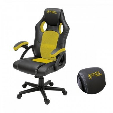 0605 Bright Cadeira Gamer Amarela e Preta