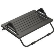Suporte ergonomico para pés NR17  em MDF até 15kg preto 20 graus de inclinação