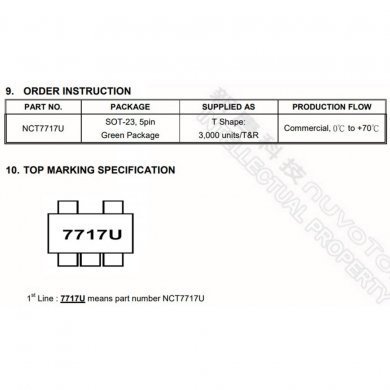 5x Ci Sensor de Temperatura NCT7717U Nuvoton SOT23-5