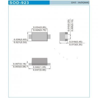 07004-00030300 20x Diodo Schottky BAT54TM 30V 200mA SOD923
