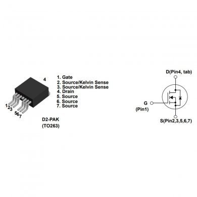 07005-04710000 Transistor Mosfet FDB0170N607L NCH 60V 300A TO263