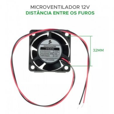 075-2040 Cooler 12V 0.12A 40x40x20mm 7400 RPM