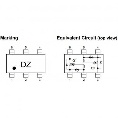 07G005D19010 5x Transistor N-Mosfet SSM6N48FU DZ SOT-363-6