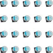 20x Capacitor de Polimero de Aluminio 100uf 16V 20% SMD 6.5 x 6.0mm / marcação no componente K58L 100 16v