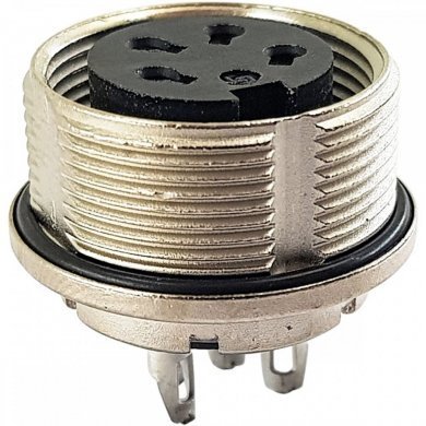 Conector fêmea M16 4 terminais para painel